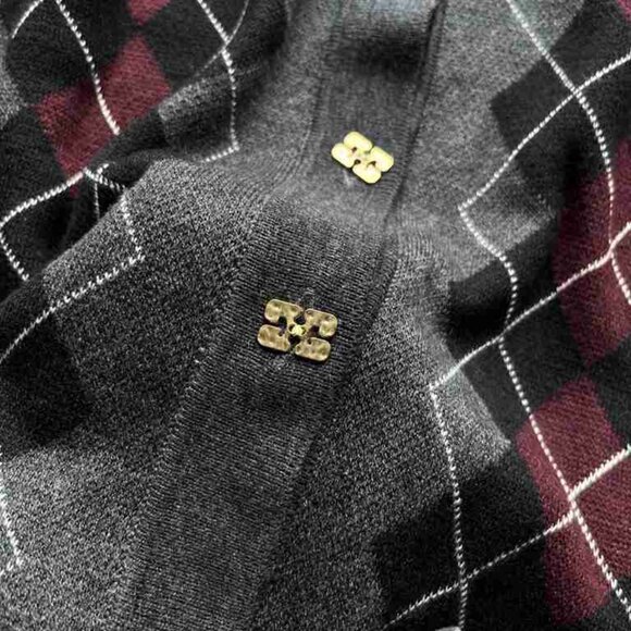 ๐๐Ganni Gray Argyle Cardigan For Women - Picture 4 of 9